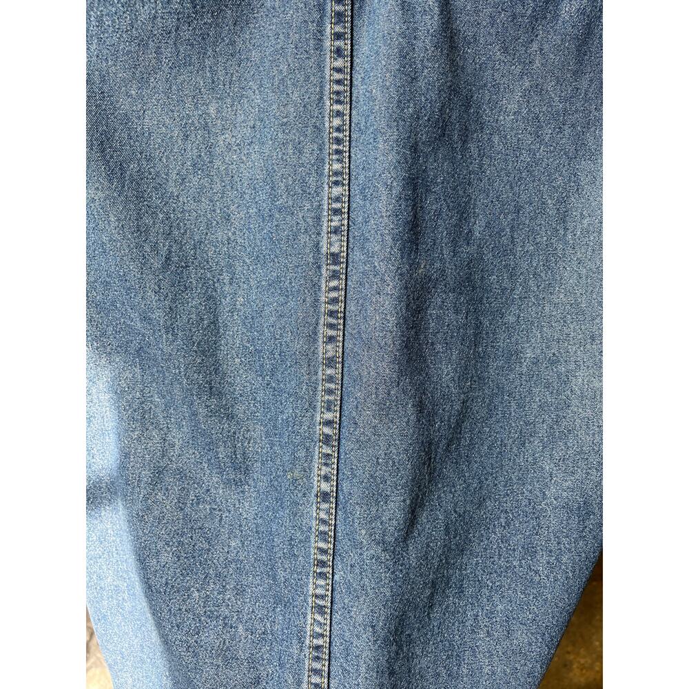 Vintage Cottagecore Feminine Granola Girl Boho Denim Maxi Dress Size Large - Picture 7 of 8